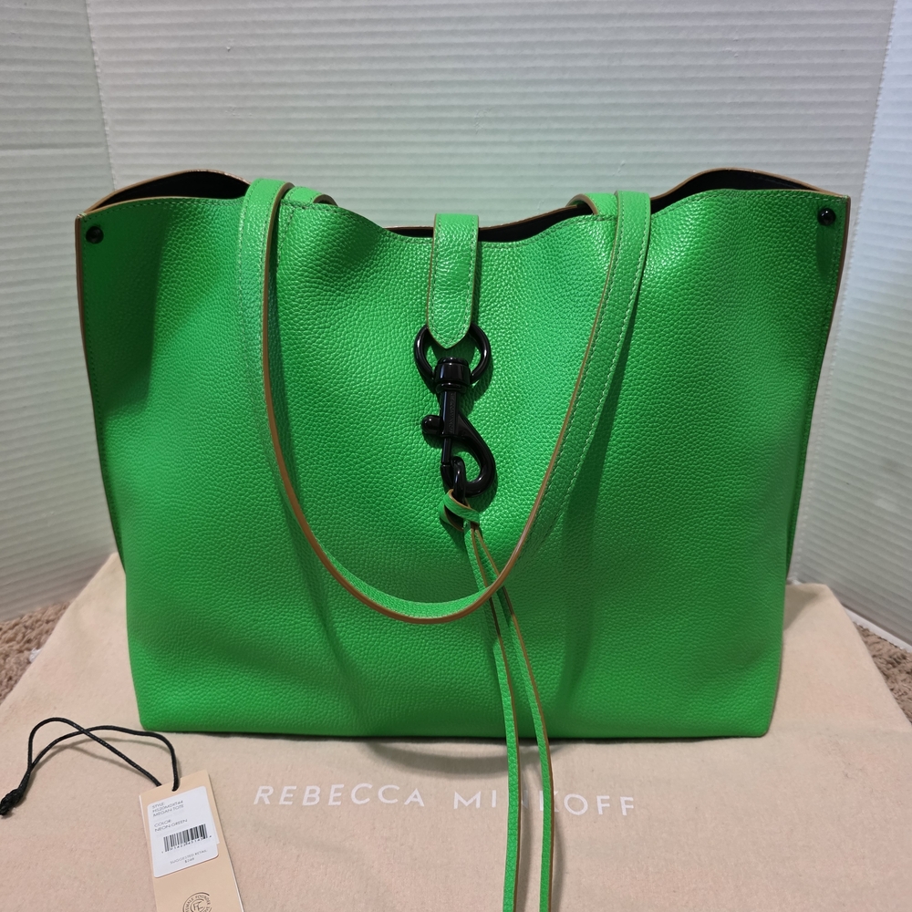 Rebecca Minkoff Bright Green Leather Tote - Picture 2 of 14